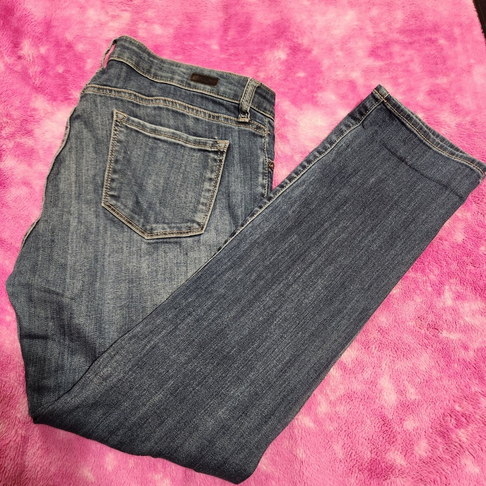 KUT from the Kloth Womens Size 12 Blue Wash‎ Denim Jeans Distressed Cropped Leg
